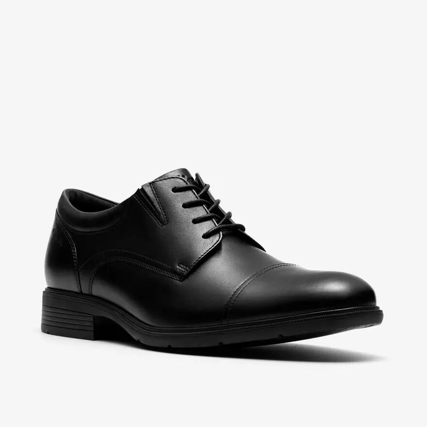Steadwell Cap – svarta Oxfords i läder för herrar Steadwell Cap – svarta Oxfords i läder för herrar
