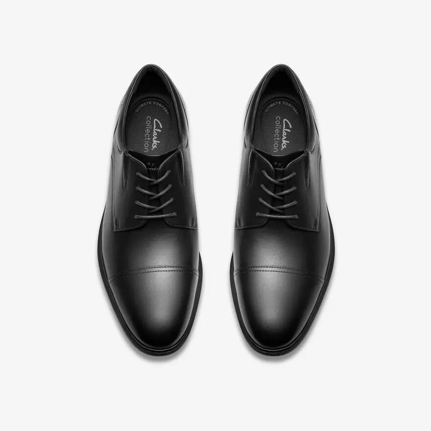 Steadwell Cap – svarta Oxfords i läder för herrar Steadwell Cap – svarta Oxfords i läder för herrar