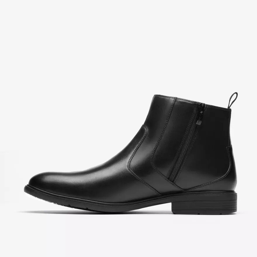 Steadwell Zip – svarta läderkängor för herr Steadwell Zip – svarta läderkängor för herr