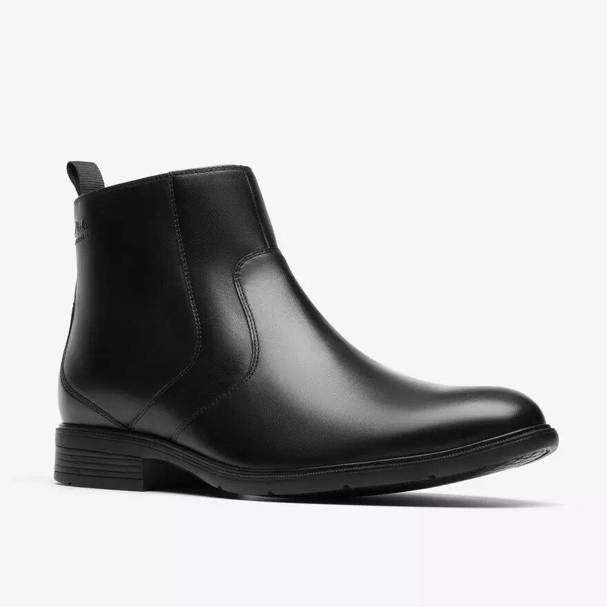 Steadwell Zip – svarta läderkängor för herr Steadwell Zip – svarta läderkängor för herr