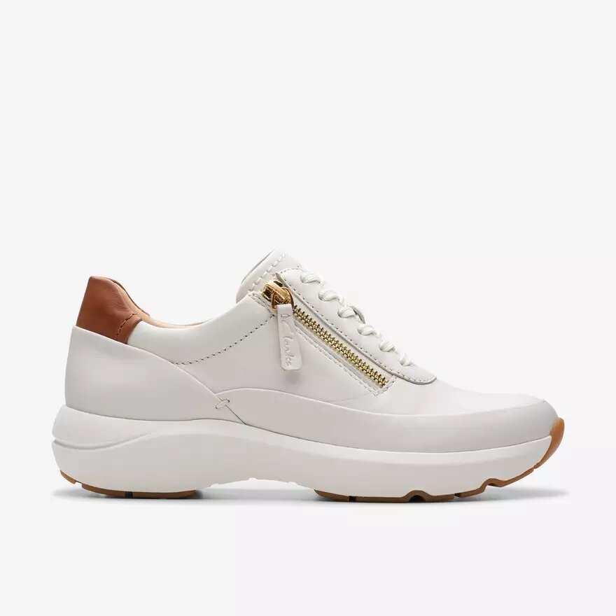 Tivoli Zip för damer – vita lädersneakers Tivoli Zip för damer – vita lädersneakers