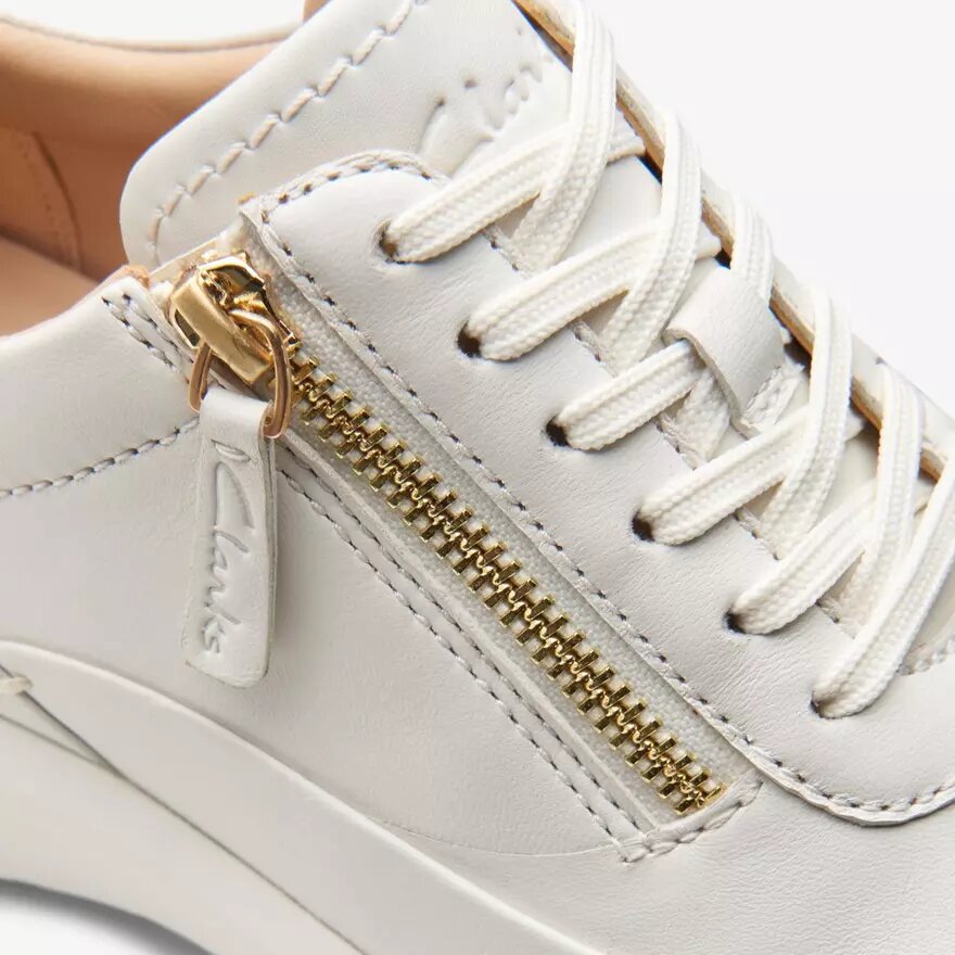 Tivoli Zip för damer – vita lädersneakers Tivoli Zip för damer – vita lädersneakers