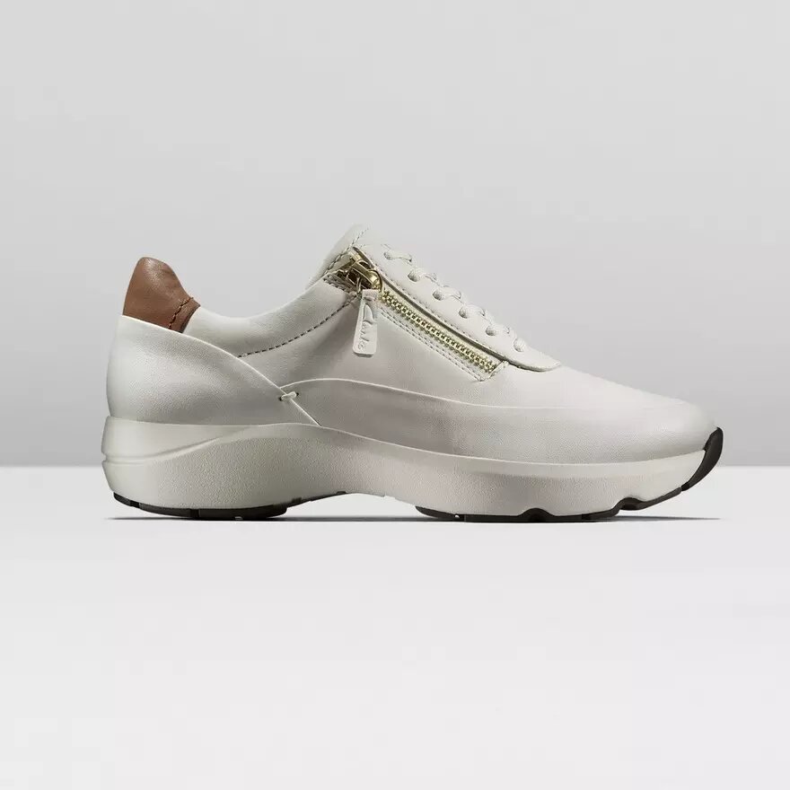 Tivoli Zip för damer – vita lädersneakers Tivoli Zip för damer – vita lädersneakers