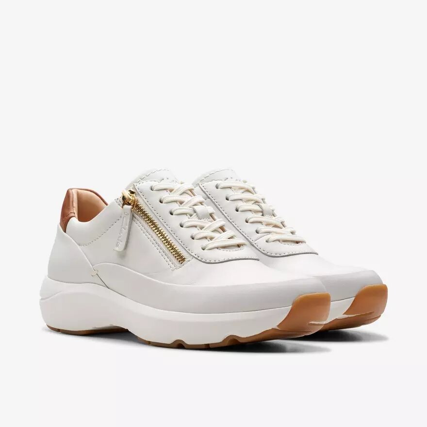 Tivoli Zip för damer – vita lädersneakers Tivoli Zip för damer – vita lädersneakers