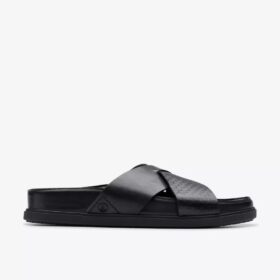 Torford Cross – platta sandaler i svart läder för herrar Torford Cross – platta sandaler i svart läder för herrar