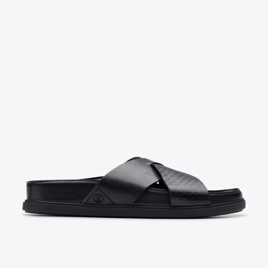 Torford Cross – platta sandaler i svart läder för herrar Torford Cross – platta sandaler i svart läder för herrar