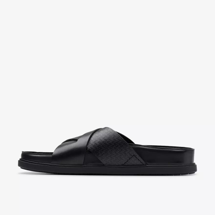 Torford Cross – platta sandaler i svart läder för herrar Torford Cross – platta sandaler i svart läder för herrar