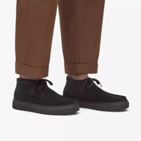 Torhill Hi svarta ankelboots i mocka
