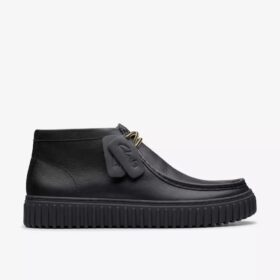 Torhill Hi svarta läderankelboots för herr