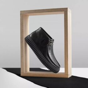 Torhill Hi svarta läderankelboots för herr