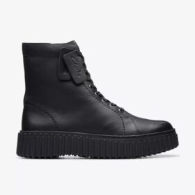 Torhill Rise svarta läderankelboots för damer, USA