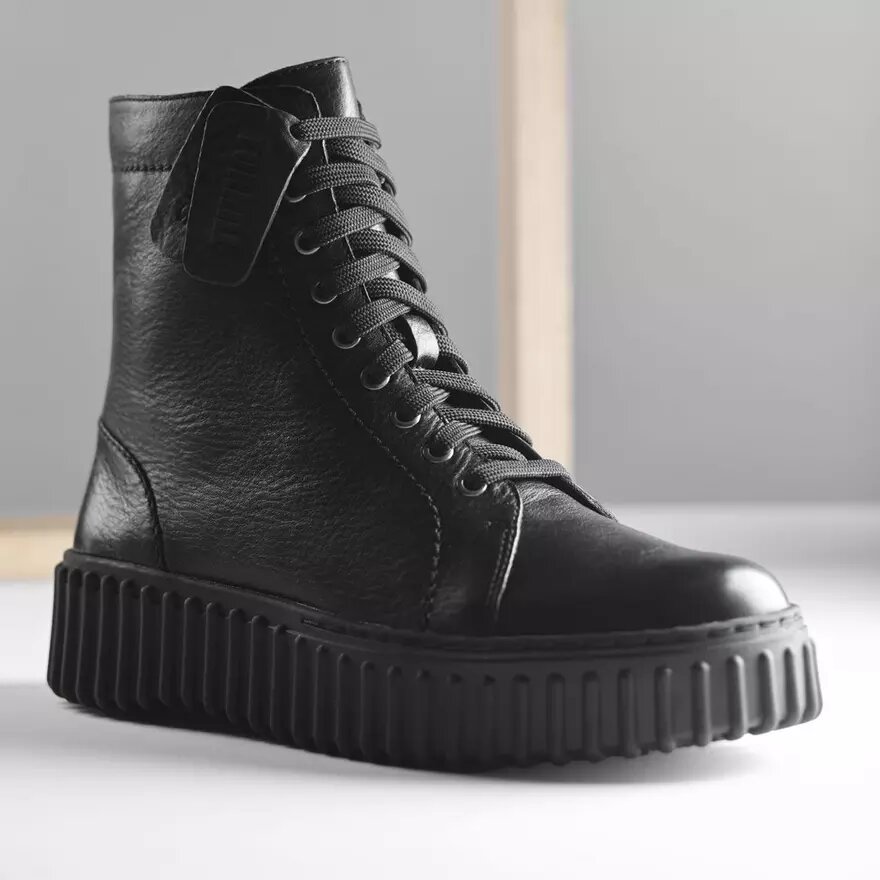 Torhill Rise svarta läderankelboots för damer, USA Torhill Rise svarta läderankelboots för damer, USA