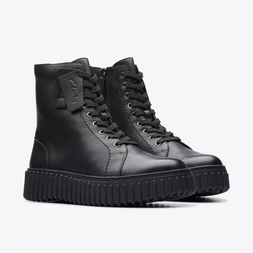 Torhill Rise svarta läderankelboots för damer, USA Torhill Rise svarta läderankelboots för damer, USA