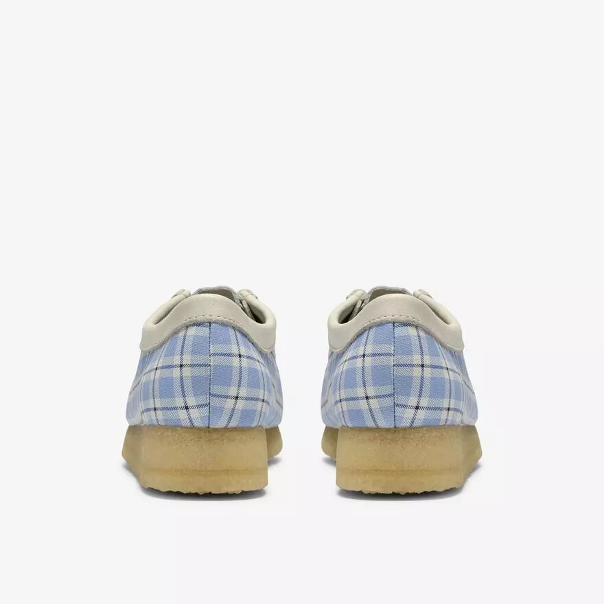 Wallabee för damer i blå rutig gingham Wallabee för damer i blå rutig gingham