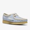 Wallabee för damer i blå rutig gingham Wallabee för damer i blå rutig gingham