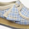 Wallabee för damer i blå rutig gingham Wallabee för damer i blå rutig gingham