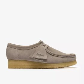Wallabee för damer i ljusgrå mocka