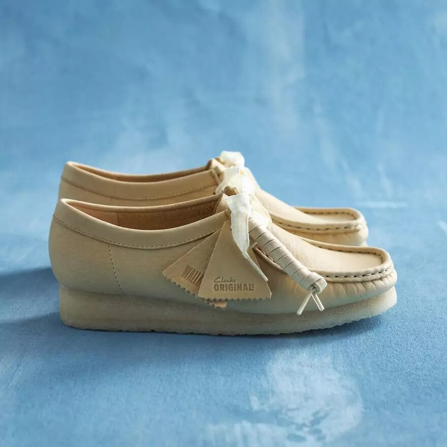 Wallabee för damer i ljusgult läder Wallabee för damer i ljusgult läder