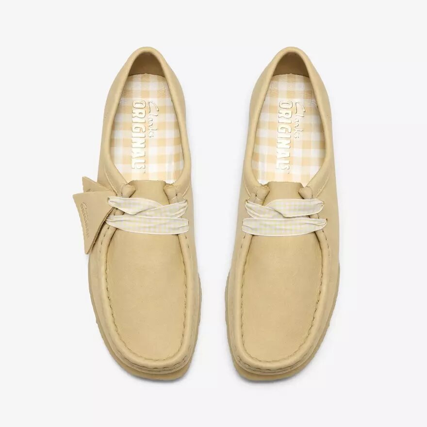 Wallabee för damer i ljusgult läder Wallabee för damer i ljusgult läder
