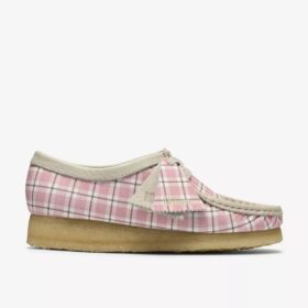 Wallabee för damer i rosa rutigt gingham