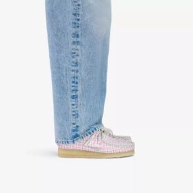 Wallabee för damer i rosa rutigt gingham