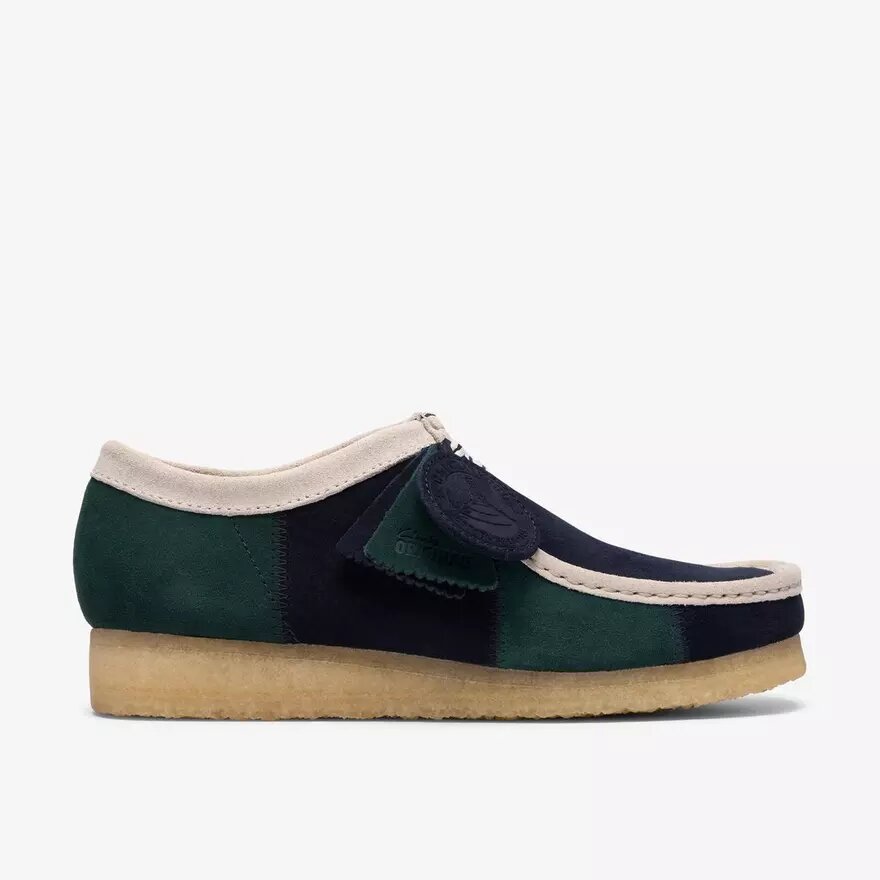 Wallabee för herr, blå/grön rand Wallabee för herr, blå/grön rand