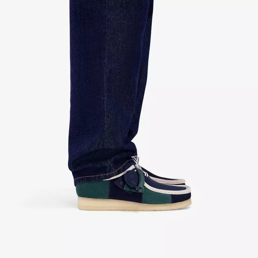 Wallabee för herr, blå/grön rand Wallabee för herr, blå/grön rand