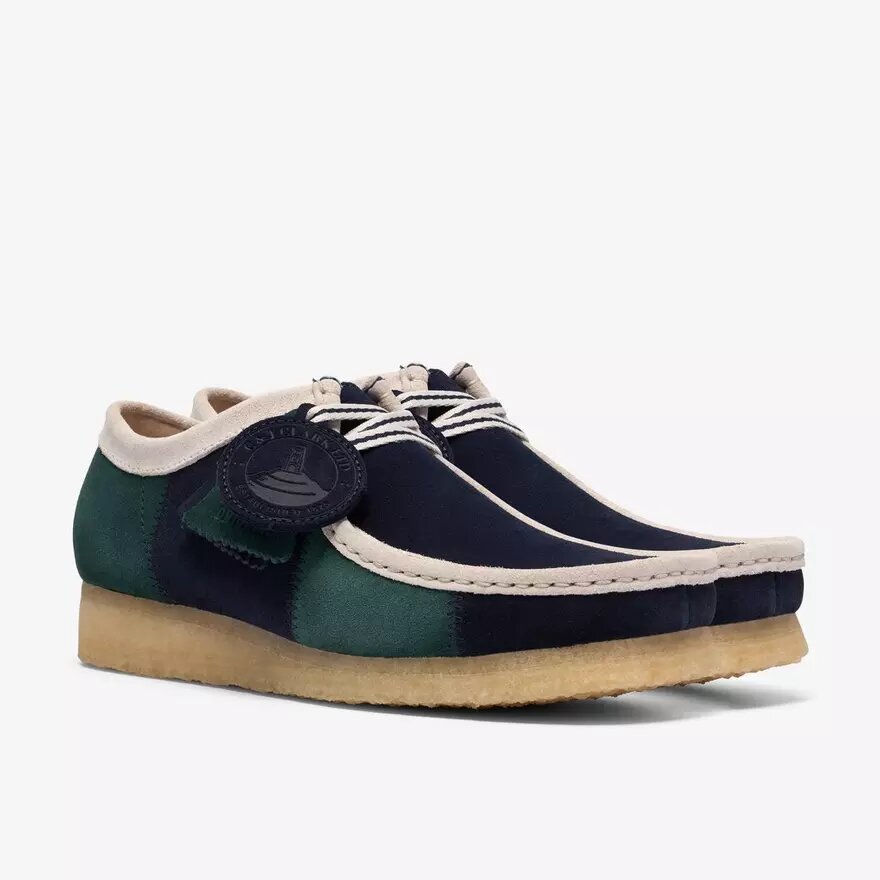 Wallabee för herr, blå/grön rand Wallabee för herr, blå/grön rand