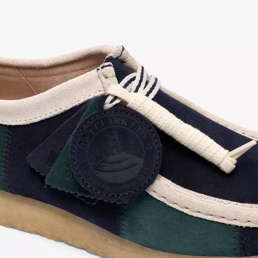 Wallabee för herr, blå/grön rand Wallabee för herr, blå/grön rand