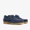 Wallabee för herr i denimblått mocka Wallabee för herr i denimblått mocka