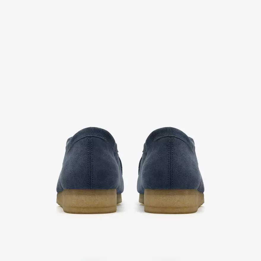 Wallabee för herr i denimblått mocka Wallabee för herr i denimblått mocka