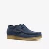 Wallabee för herr i denimblått mocka Wallabee för herr i denimblått mocka