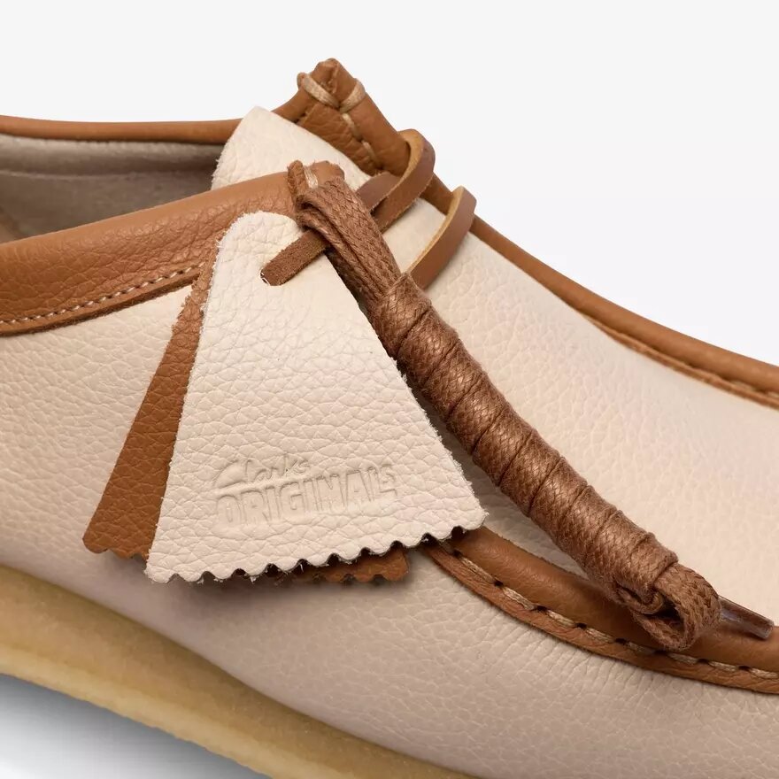 Wallabee för herr i vitt kombinerat läder Wallabee för herr i vitt kombinerat läder