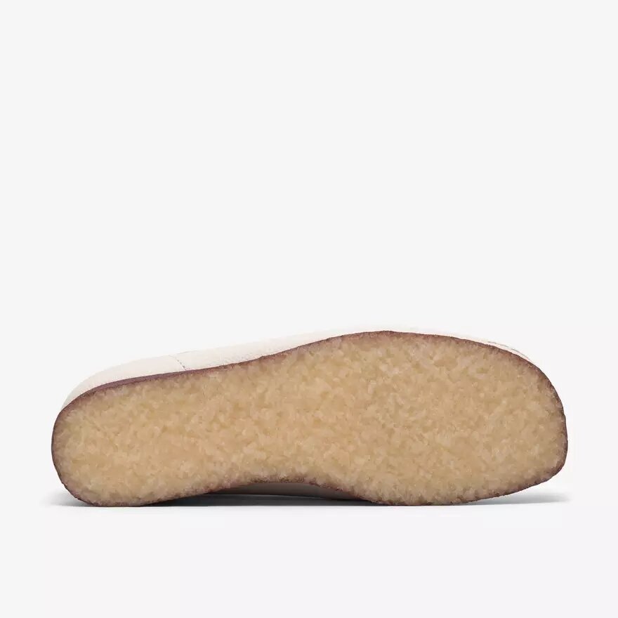 Wallabee för herr i vitt läder Wallabee för herr i vitt läder