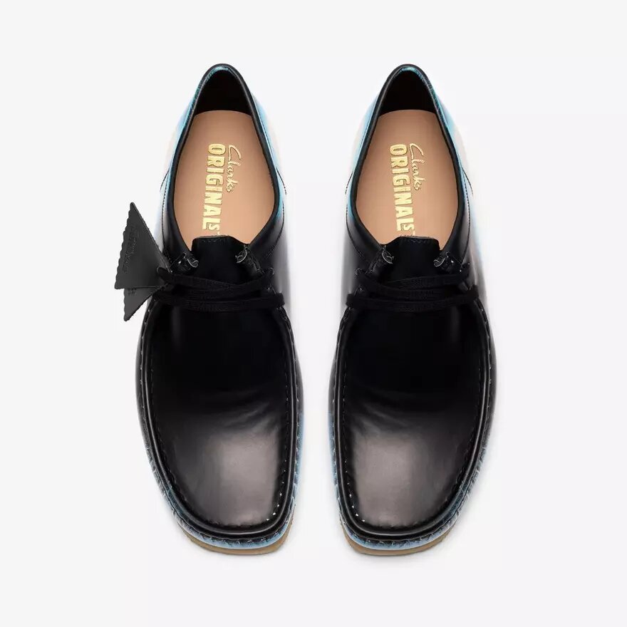 Wallabee för herrar – svarta Wallabees i borstat läder Wallabee för herrar – svarta Wallabees i borstat läder