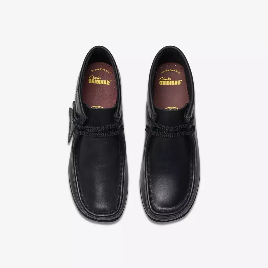Wallabee-kängor för barn, äldre modell, svart läder Wallabee-kängor för barn, äldre modell, svart läder