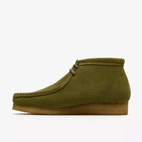 Wallabee-kängor för herr i grönt mocka Wallabees