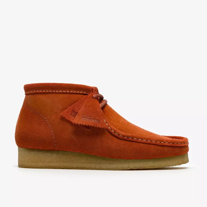 Wallabee-kängor för herrar i orange mocka Wallabee-kängor för herrar i orange mocka