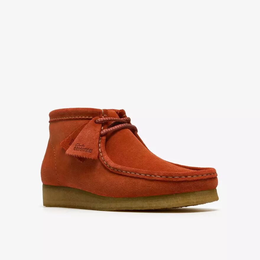 Wallabee-kängor för herrar i orange mocka Wallabee-kängor för herrar i orange mocka