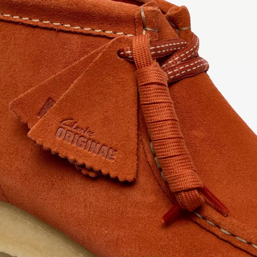Wallabee-kängor för herrar i orange mocka Wallabee-kängor för herrar i orange mocka