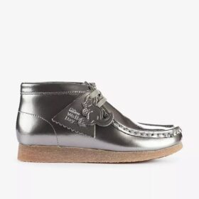 Wallabee-kängor för pojkar, äldre barn, silverlackade Wallabees