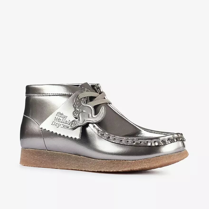 Wallabee-kängor för pojkar, äldre barn, silverlackade Wallabees Wallabee-kängor för pojkar, äldre barn, silverlackade Wallabees