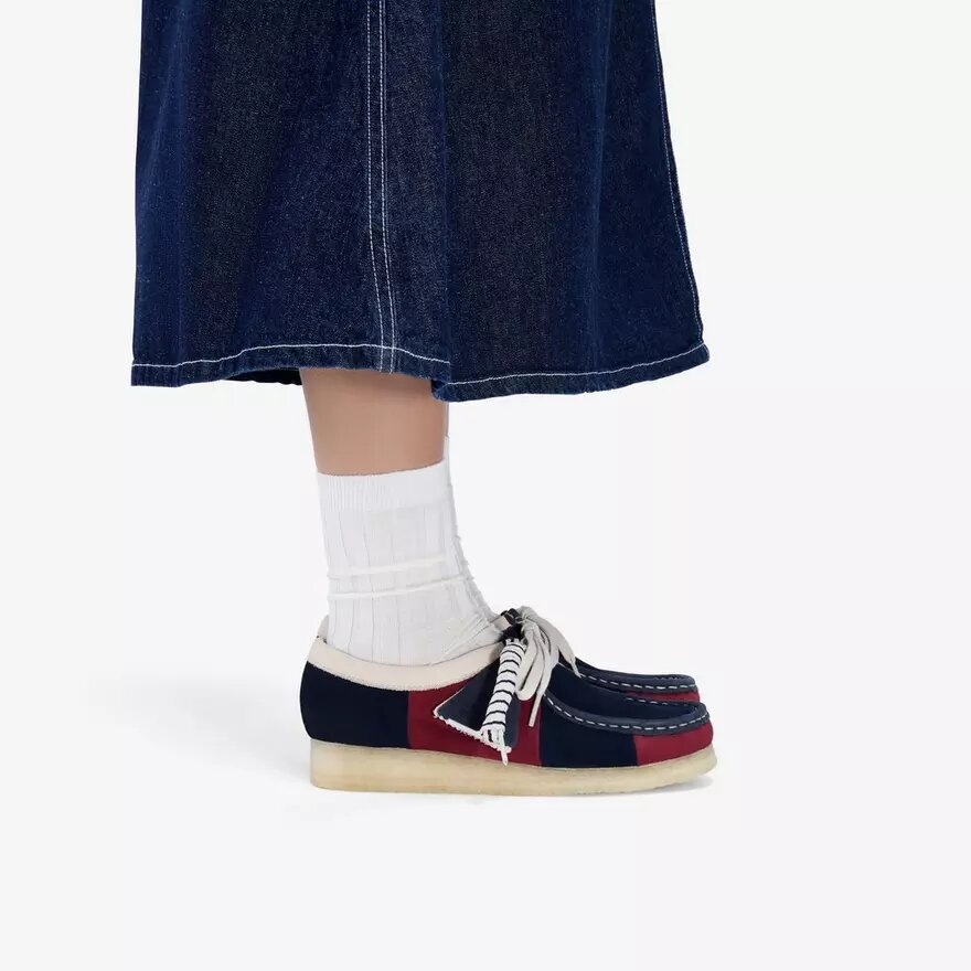 Wallabee Navy Stripe Wallabees för dam Wallabee Navy Stripe Wallabees för dam