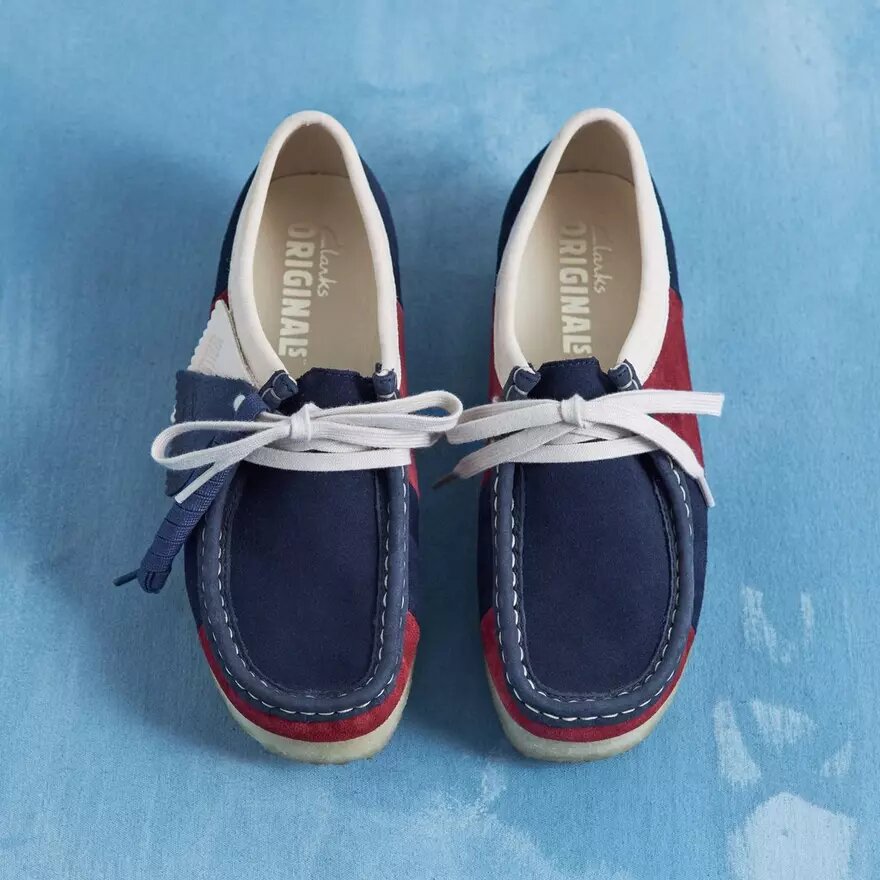 Wallabee Navy Stripe Wallabees för dam Wallabee Navy Stripe Wallabees för dam