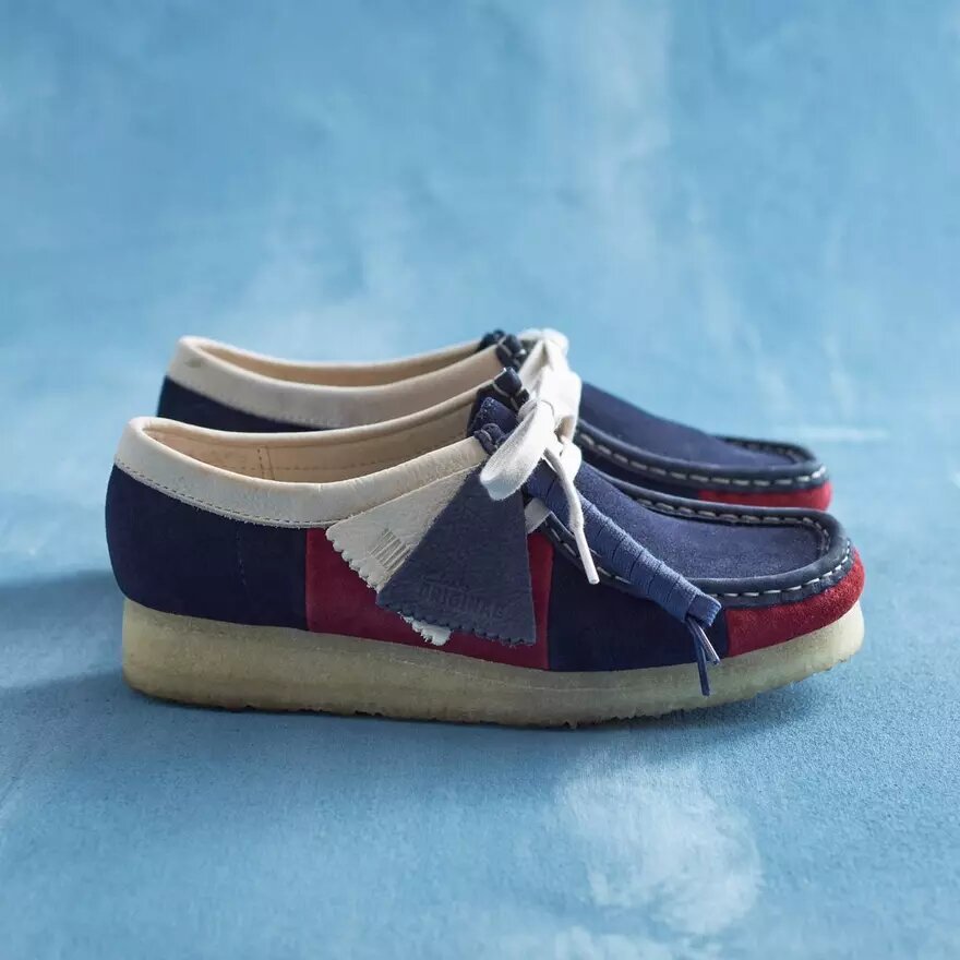 Wallabee Navy Stripe Wallabees för dam Wallabee Navy Stripe Wallabees för dam