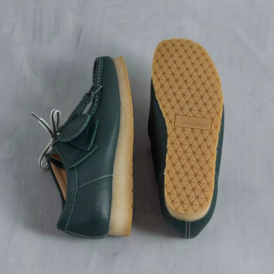 Wallabee Rb för herr i mörkgrönt läder Wallabees Wallabee Rb för herr i mörkgrönt läder Wallabees