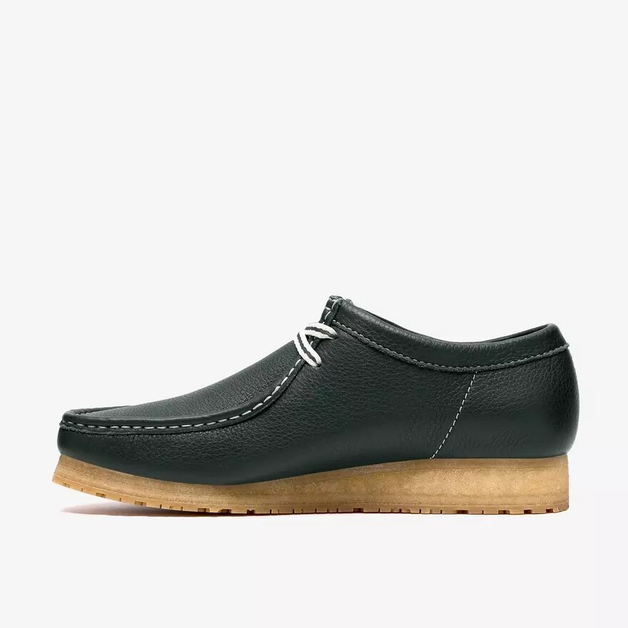 Wallabee Rb för herr i mörkgrönt läder Wallabees Wallabee Rb för herr i mörkgrönt läder Wallabees