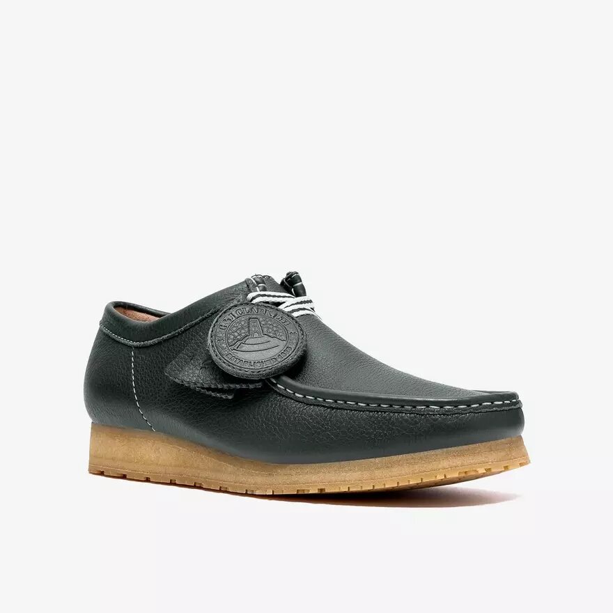Wallabee Rb för herr i mörkgrönt läder Wallabees Wallabee Rb för herr i mörkgrönt läder Wallabees