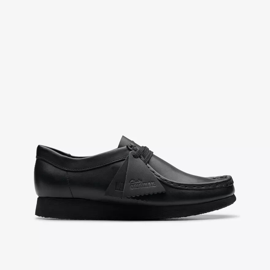 Wallabee™-skor för äldre barn i svart läder Wallabee™-skor för äldre barn i svart läder