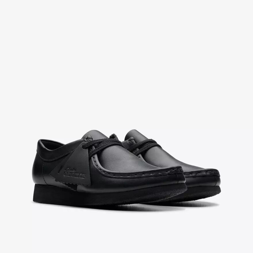 Wallabee™-skor för äldre barn i svart läder Wallabee™-skor för äldre barn i svart läder